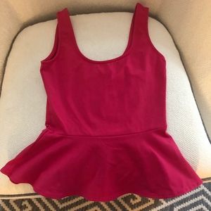 pink peplum tank top